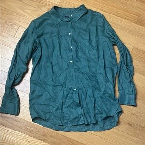 GAP Soft Green 100% Linen Button Down Shirt